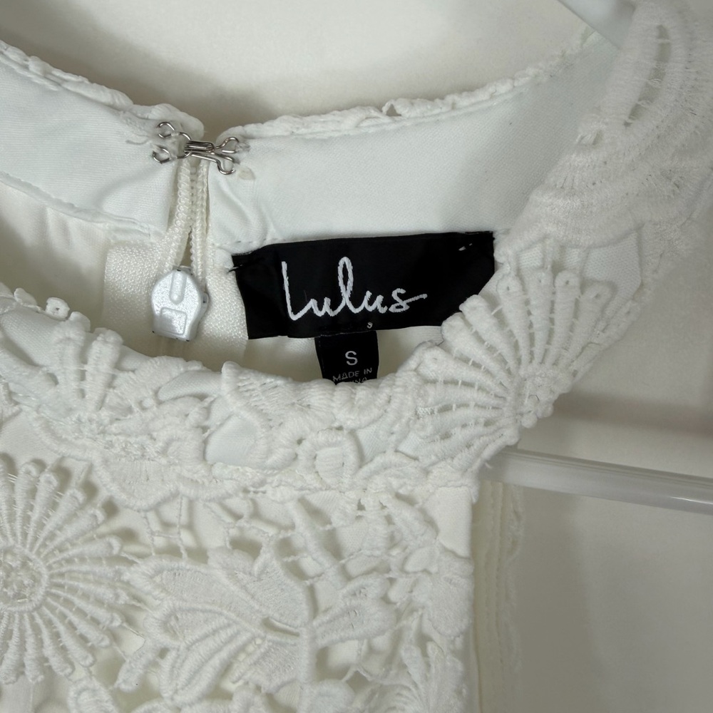 Lulus Love Poem Elegant White Lace Halter Dress Small - Picture 8 of 14